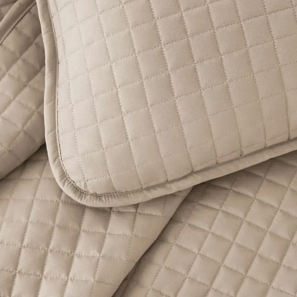 Southshore Fine Linens Oversized Lightweight 3 Pc Quilt Set Beige Full/Queen